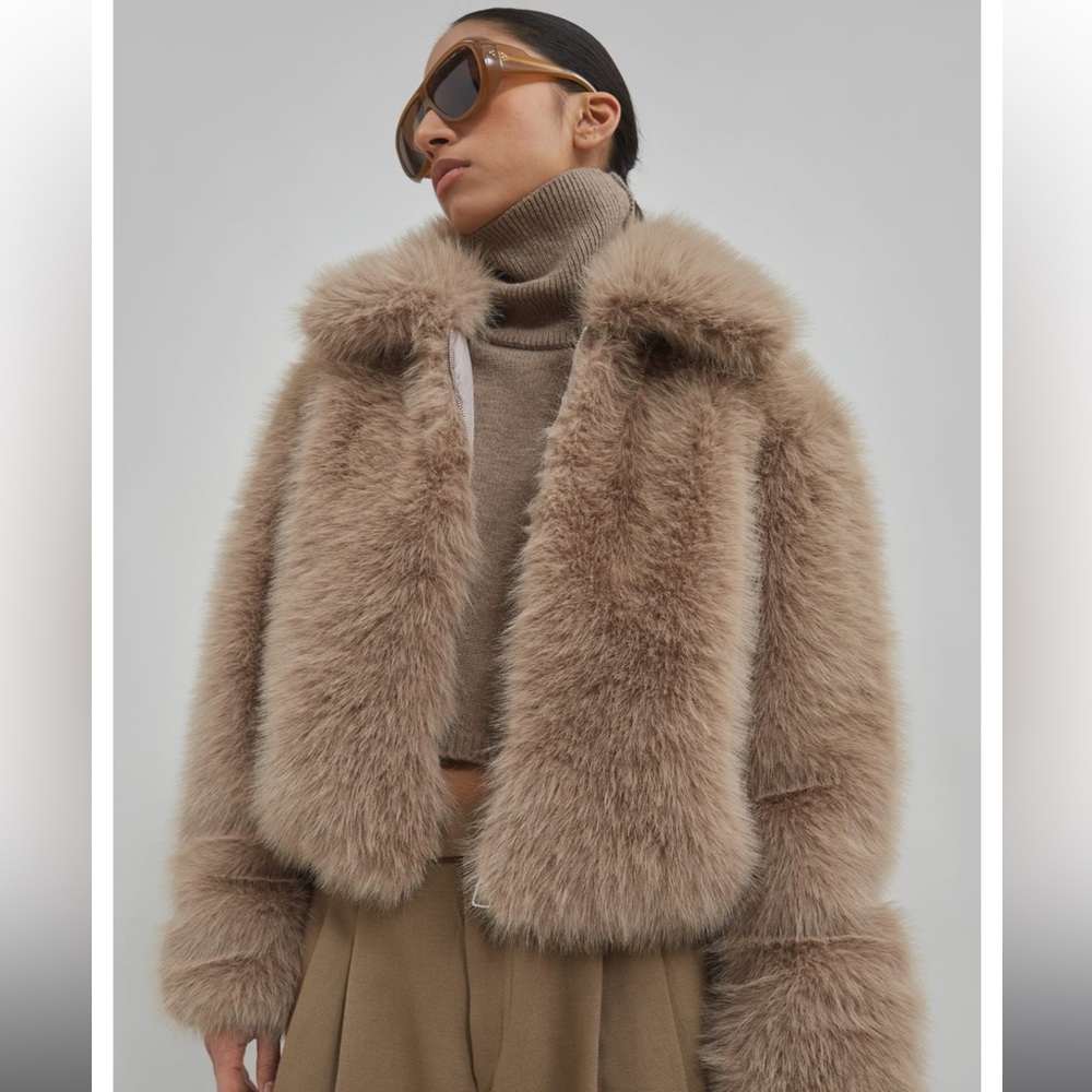 - The Frankie Shop - Sabrina Faux Fur Jacket - Mocha